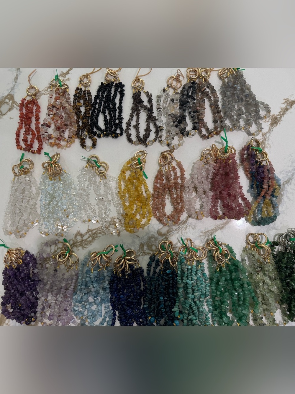 Crystal phone strap handmade with crystal chips.